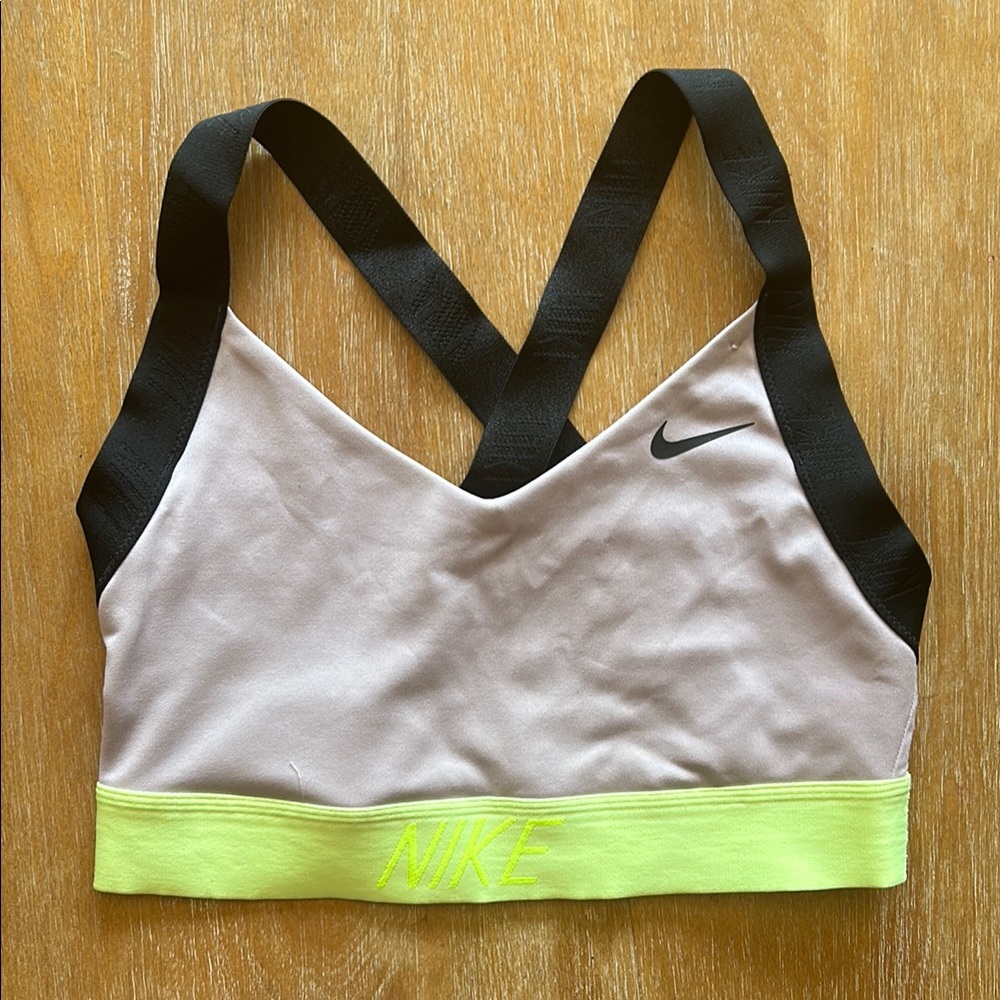 Nike Sports Bra with Black and Neon Yellow Accents